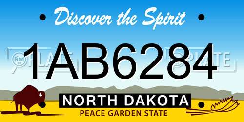 1AB6284 North Dakota License Plate