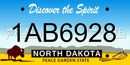 1AB6928 North Dakota License Plate
