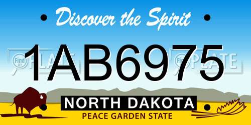 1AB6975 North Dakota License Plate