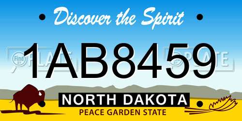 1AB8459 North Dakota License Plate