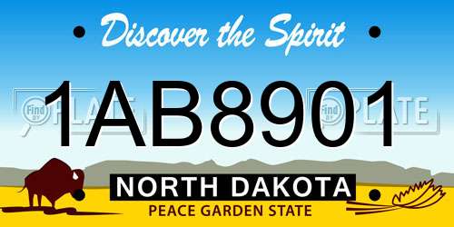 1AB8901 North Dakota License Plate