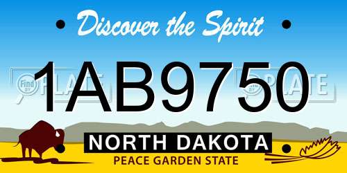 1AB9750 North Dakota License Plate