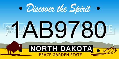 1AB9780 North Dakota License Plate