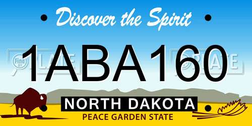 1ABA160 North Dakota License Plate