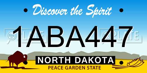 1ABA447 North Dakota License Plate