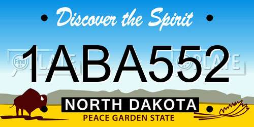 1ABA552 North Dakota License Plate