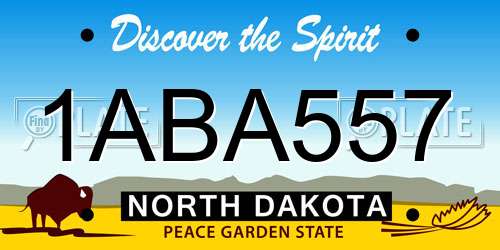1ABA557 North Dakota License Plate