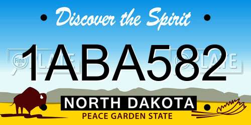 1ABA582 North Dakota License Plate