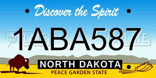 1ABA587 North Dakota License Plate