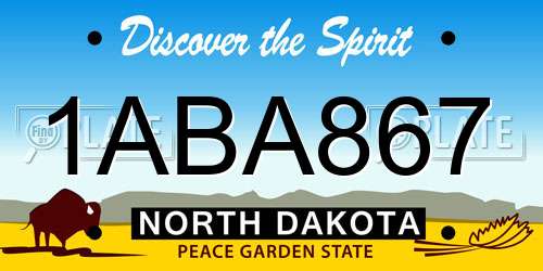 1ABA867 North Dakota License Plate