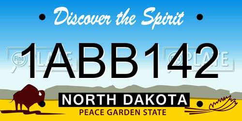1ABB142 North Dakota License Plate