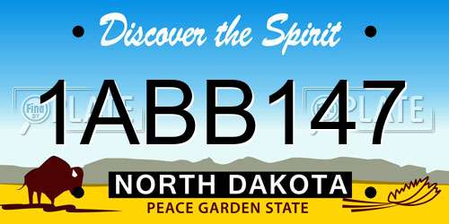 1ABB147 North Dakota License Plate