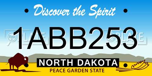 1ABB253 North Dakota License Plate