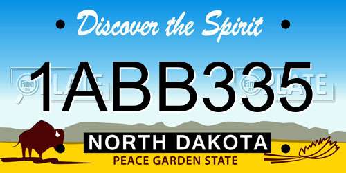 1ABB335 North Dakota License Plate