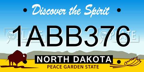 1ABB376 North Dakota License Plate