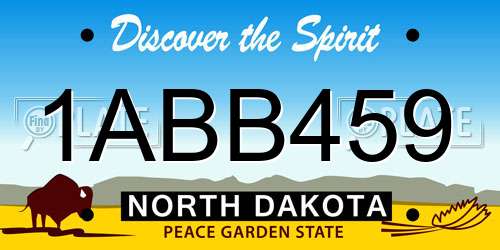 1ABB459 North Dakota License Plate