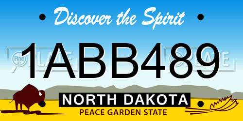 1ABB489 North Dakota License Plate