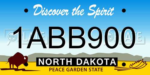 1ABB900 North Dakota License Plate