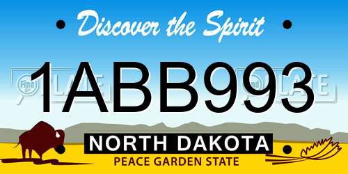 1ABB993 North Dakota License Plate