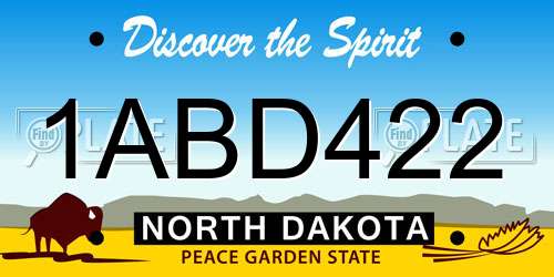 1ABD422 North Dakota License Plate