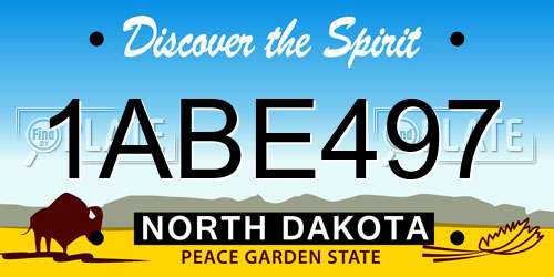 1ABE497 North Dakota License Plate