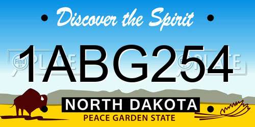 1ABG254 North Dakota License Plate