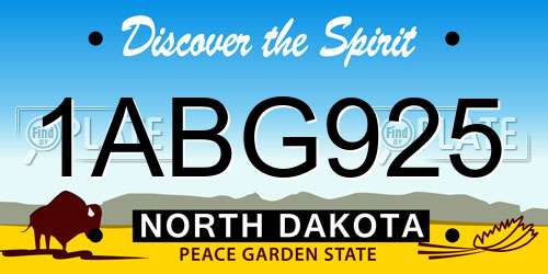 1ABG925 North Dakota License Plate
