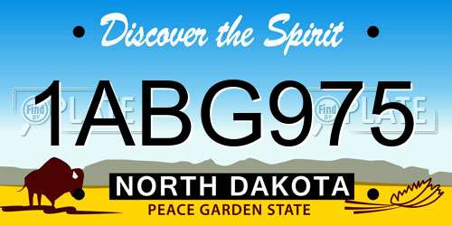 1ABG975 North Dakota License Plate