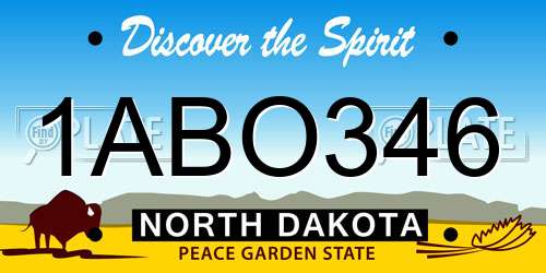 1ABO346 North Dakota License Plate
