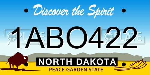 1ABO422 North Dakota License Plate