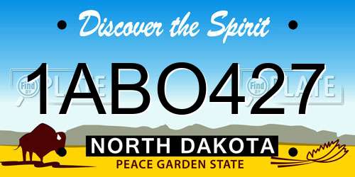 1ABO427 North Dakota License Plate