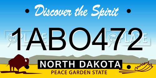 1ABO472 North Dakota License Plate
