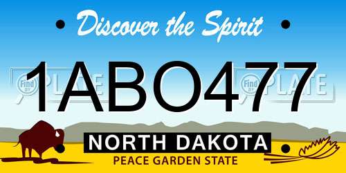 1ABO477 North Dakota License Plate