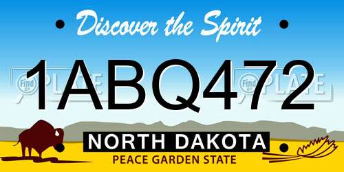 1ABQ472 North Dakota License Plate