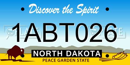 1ABT026 North Dakota License Plate