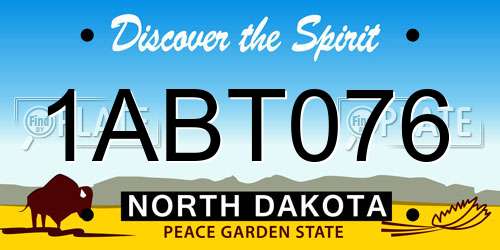 1ABT076 North Dakota License Plate