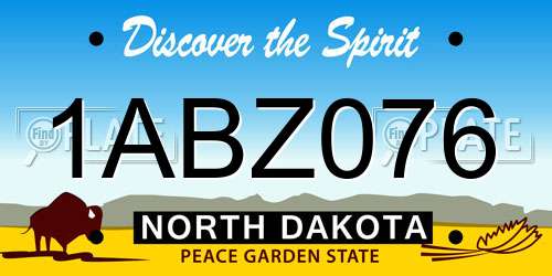 1ABZ076 North Dakota License Plate