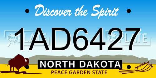 1AD6427 North Dakota License Plate