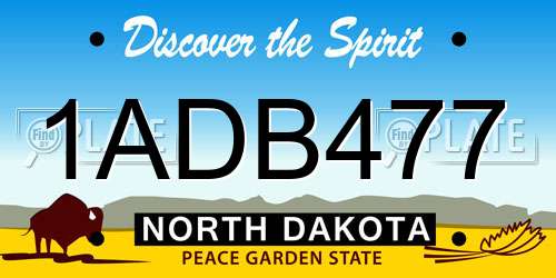 1ADB477 North Dakota License Plate