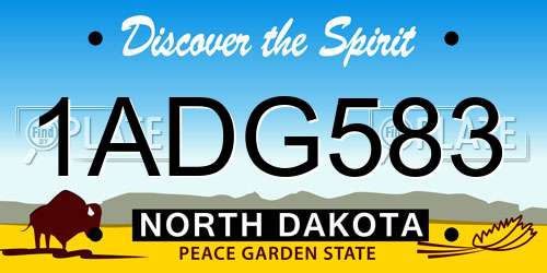 1ADG583 North Dakota License Plate