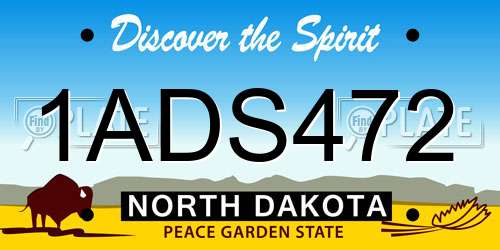 1ADS472 North Dakota License Plate