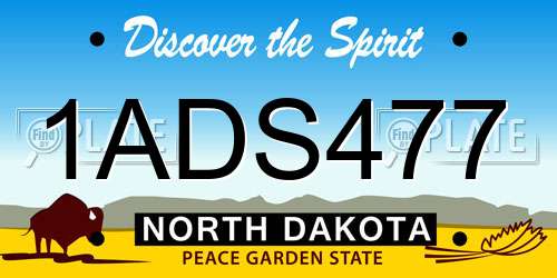 1ADS477 North Dakota License Plate
