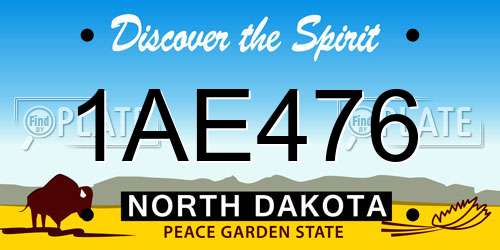 1AE476 North Dakota License Plate