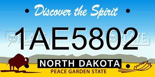 1AE5802 North Dakota License Plate