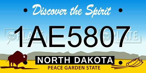 1AE5807 North Dakota License Plate