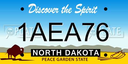 1AEA76 North Dakota License Plate