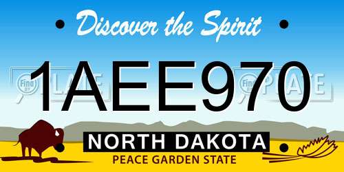 1AEE970 North Dakota License Plate