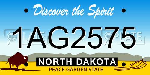 1AG2575 North Dakota License Plate