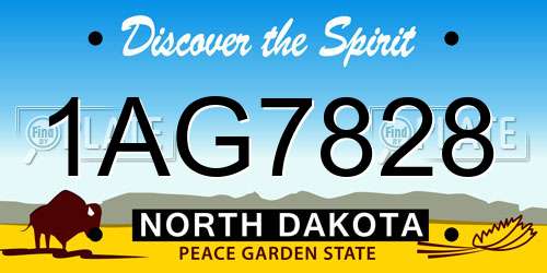 1AG7828 North Dakota License Plate