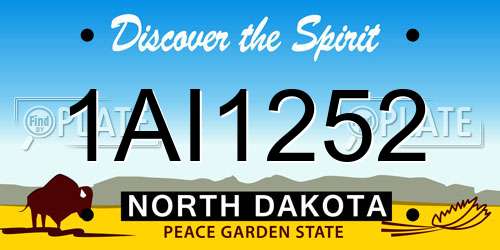 1AI1252 North Dakota License Plate